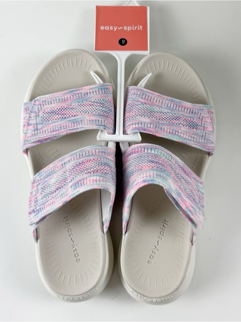 Easy Spirit Dashtyn Double Band Slip-On Sandals Womens 9M Light Pink Sandals NWT - Picture 1 of 11